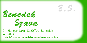 benedek szava business card